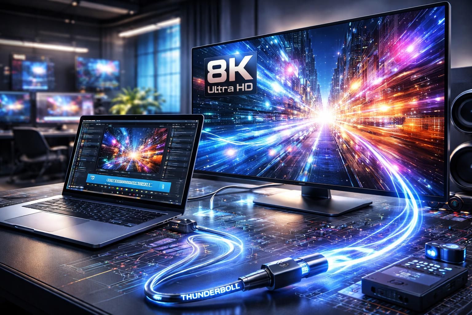 découvrez comment thunderbolt 5 révolutionne le développement des technologies 4k et 8k en offrant des vitesses de transfert ultra-rapides et une meilleure connectivité pour un rendu visuel exceptionnel.