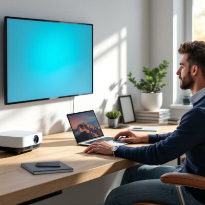 découvrez les avantages d'un vidéoprojecteur bureautique portable pour optimiser vos présentations et réunions en télétravail, offrant flexibilité et efficacité où que vous soyez.