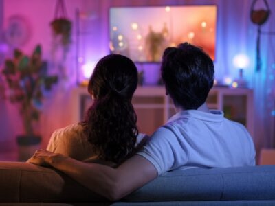 Couple watching TV
