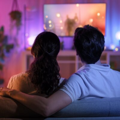 Couple watching TV